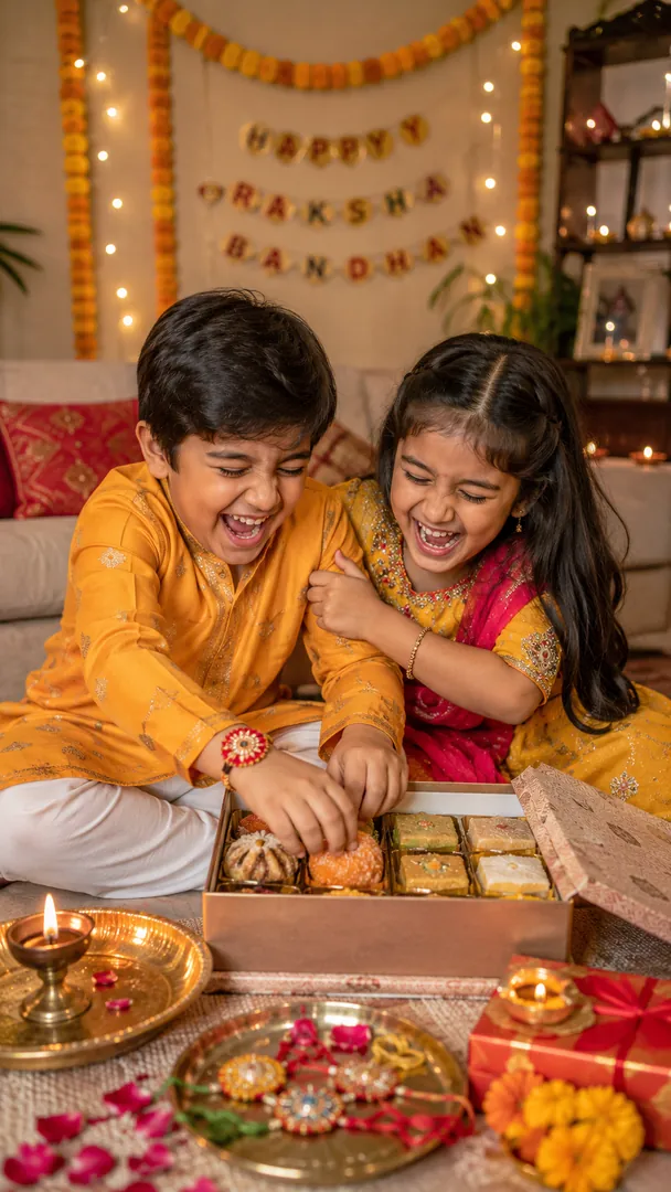 Brother-Sister Celebration: AI Raksha Bandhan photo effect example 2