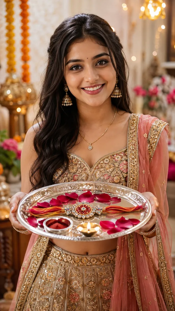 Rakhi Thali Portrait: AI Raksha Bandhan photo effect example 2