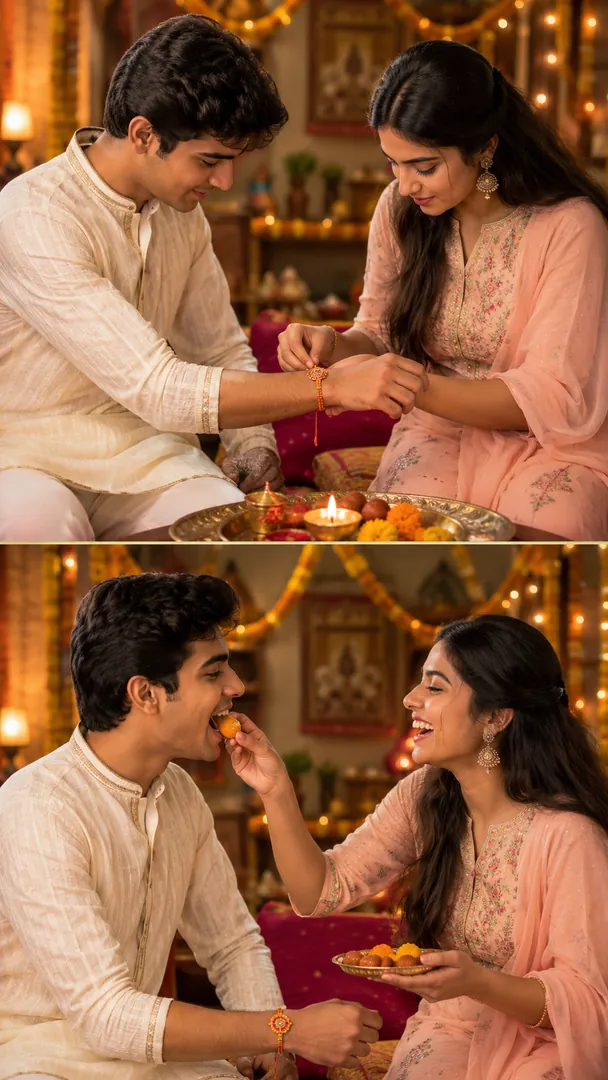 Rakhi Tying: AI Raksha Bandhan photo effect example 2