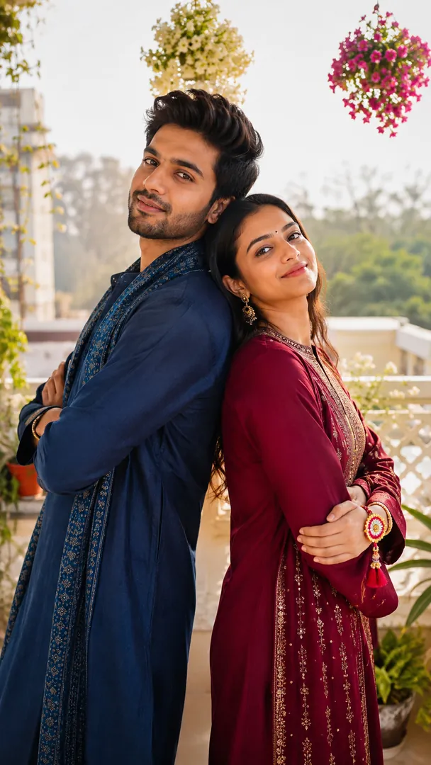 Sibling Bond Portrait: AI Raksha Bandhan photo effect example 2