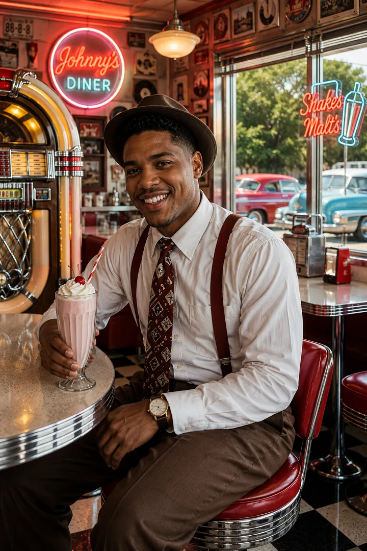 1950s American Diner: AI Retro & Vintage Decades photo effect example 2