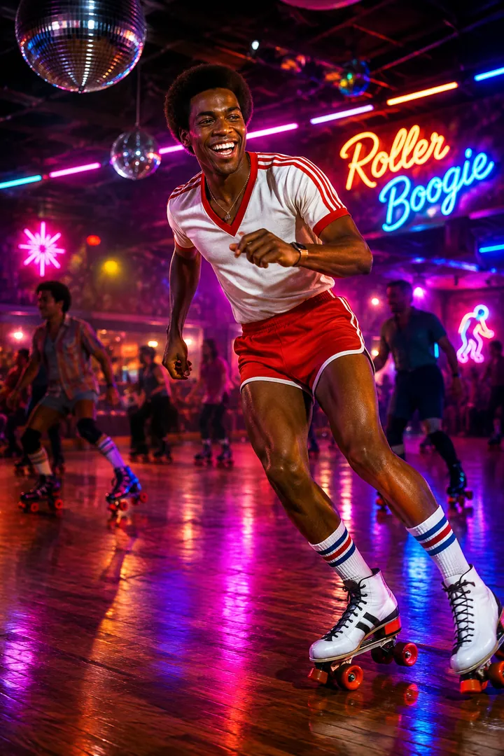 Retro Roller Skating Night: AI Retro & Vintage Decades photo effect