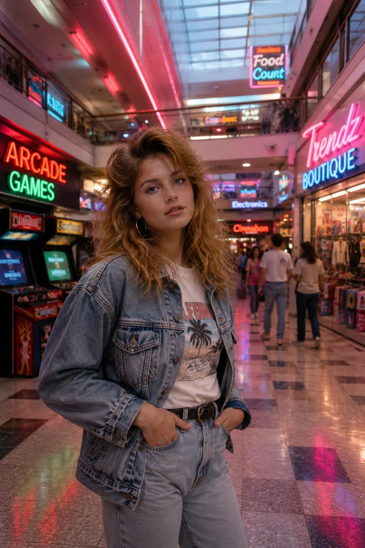 Retro Shopping Mall: AI Retro & Vintage Decades photo effect