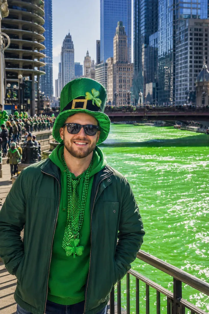 Chicago River Green: AI St. Patrick's Day photo effect example 2