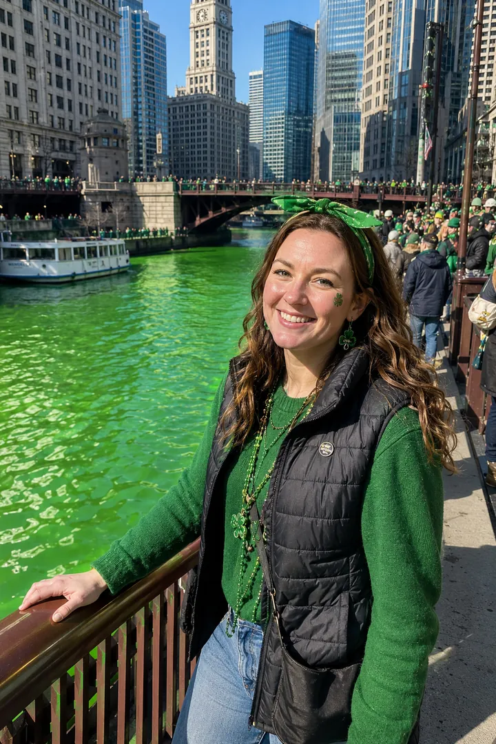 Chicago River Green: AI St. Patrick's Day photo effect