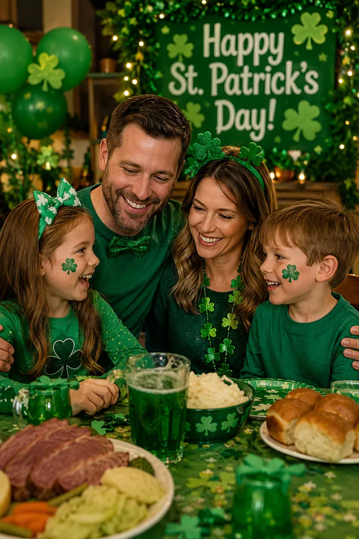 Family St. Patrick's Day: AI St. Patrick's Day photo effect