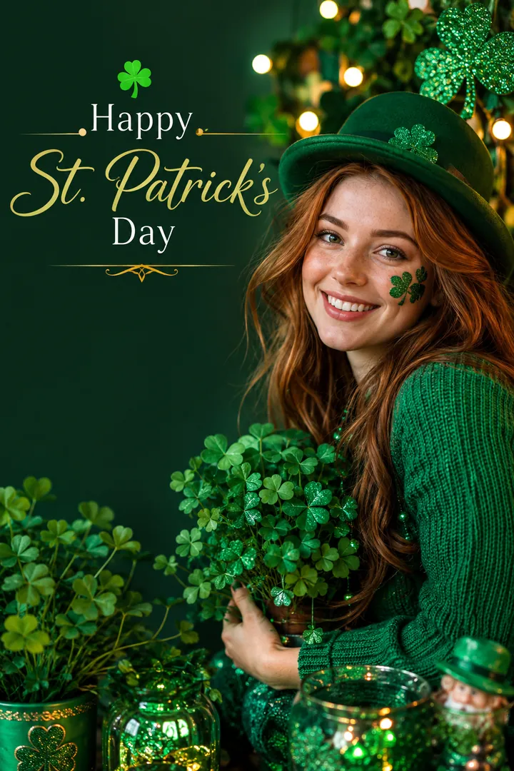 St. Patrick's Day Greeting: AI St. Patrick's Day photo effect