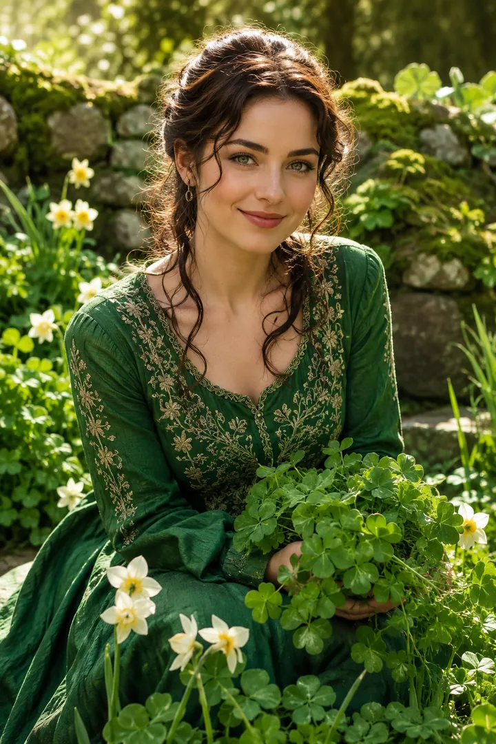 Spring Shamrock Portrait: AI St. Patrick's Day photo effect example 2