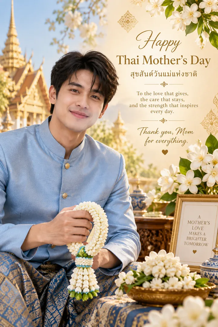 Thai Mother's Day Wish: AI Thai Mother's Day photo effect