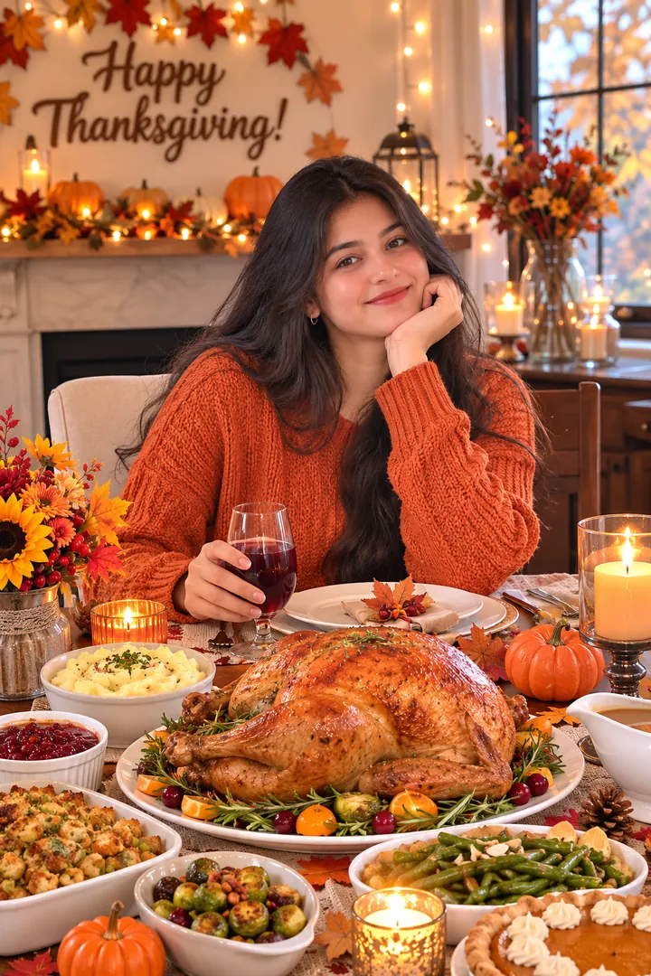 Classic Thanksgiving Dinner: AI Thanksgiving photo effect
