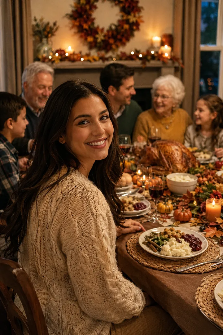 Thanksgiving Family Gathering: AI Thanksgiving photo effect