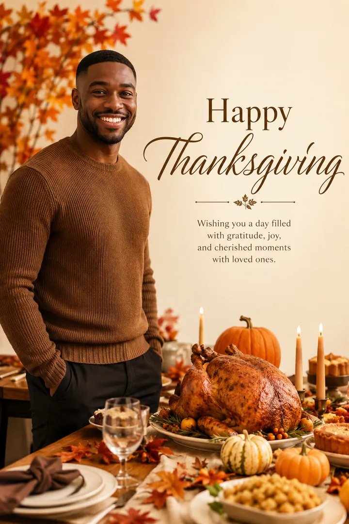 Thanksgiving Greeting: AI Thanksgiving photo effect example 2