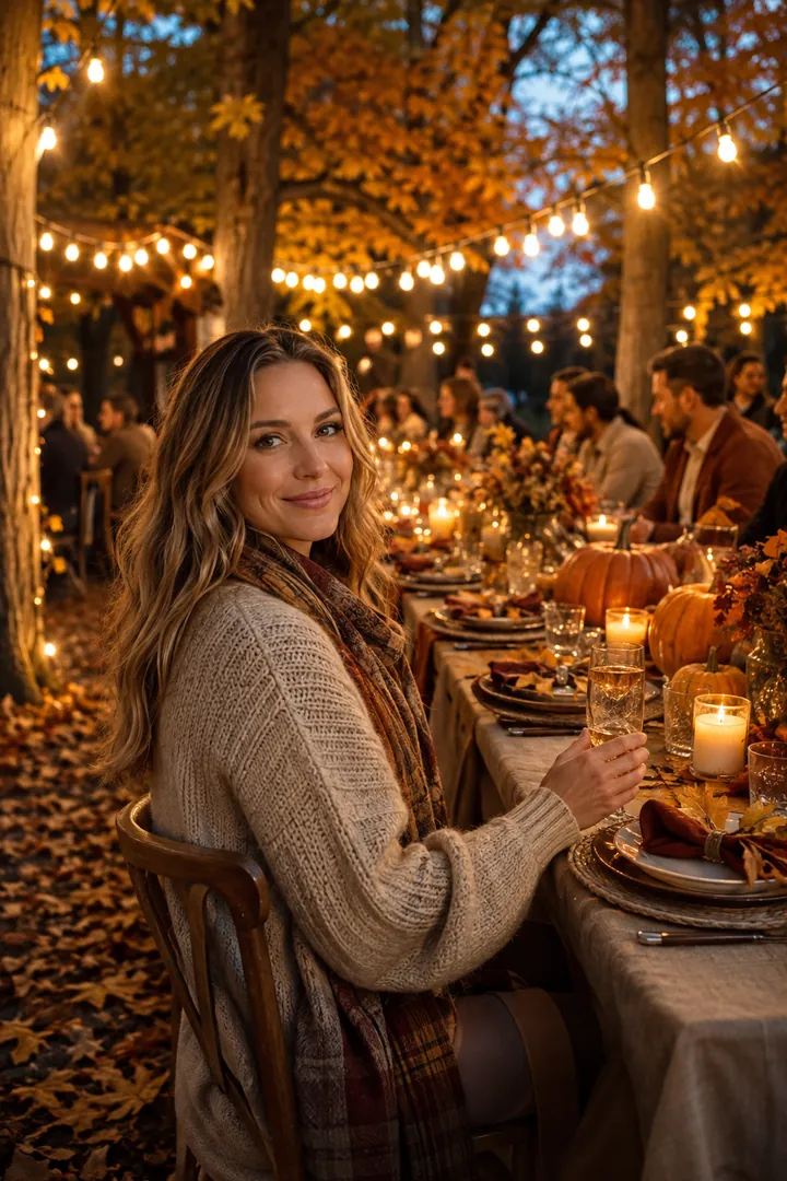 Thanksgiving Outdoor Dinner: AI Thanksgiving photo effect example 2
