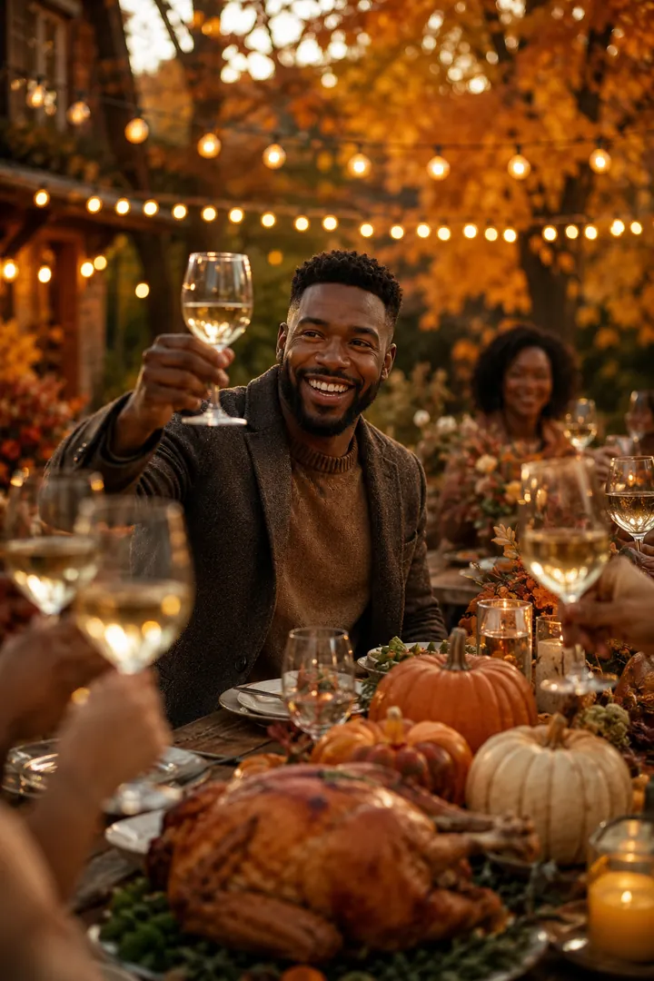 Thanksgiving Outdoor Dinner: AI Thanksgiving photo effect