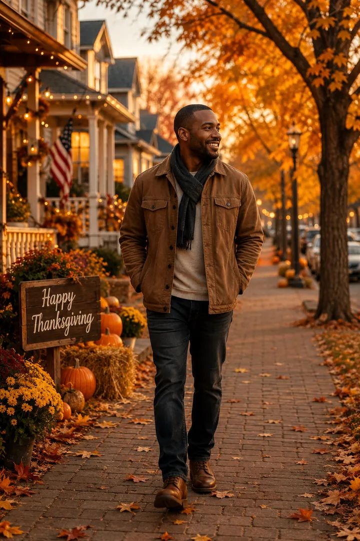 Small-Town Thanksgiving: AI Thanksgiving photo effect example 2