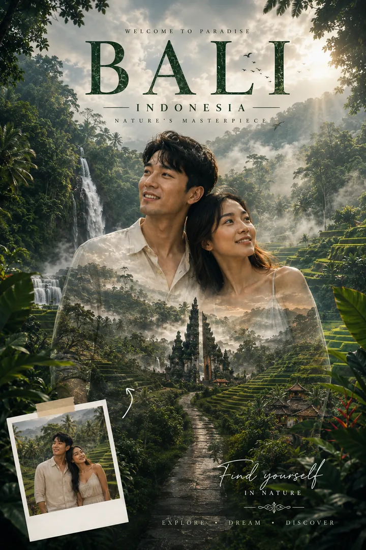 Waterfall Rainforest AI photo example 2