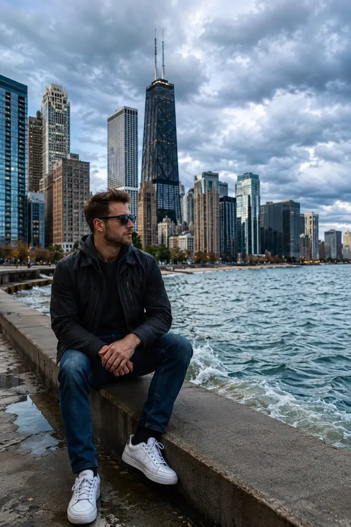 Chicago Skyline: AI World Cities & Landmarks photo effect