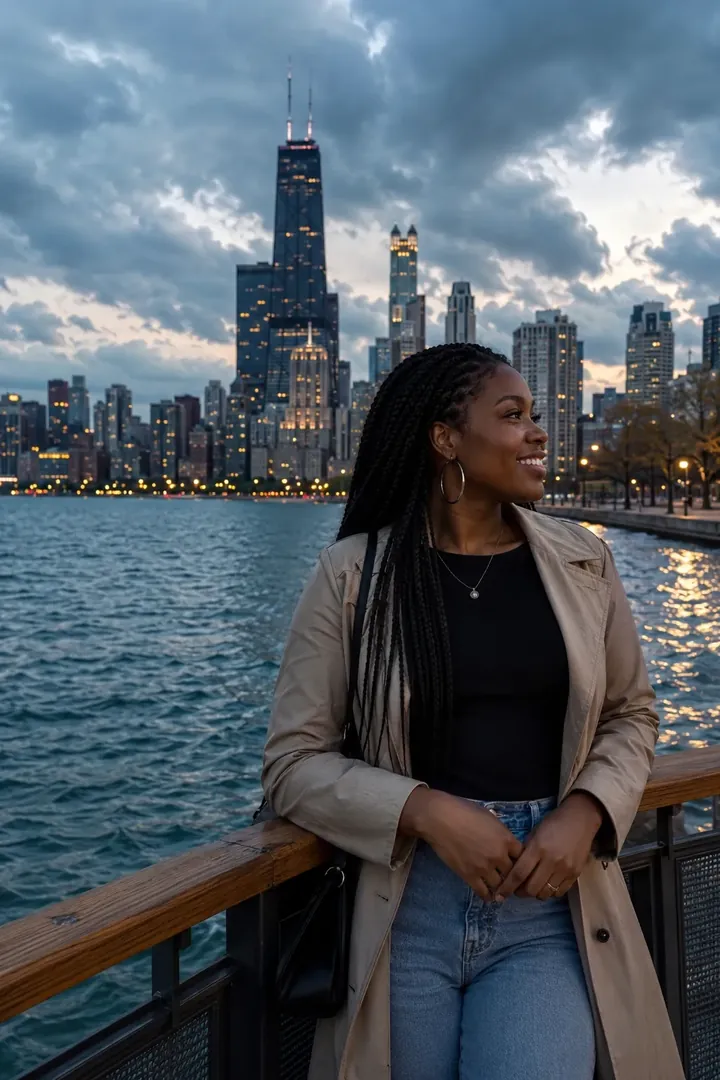 Chicago Skyline: AI World Cities & Landmarks photo effect example 2
