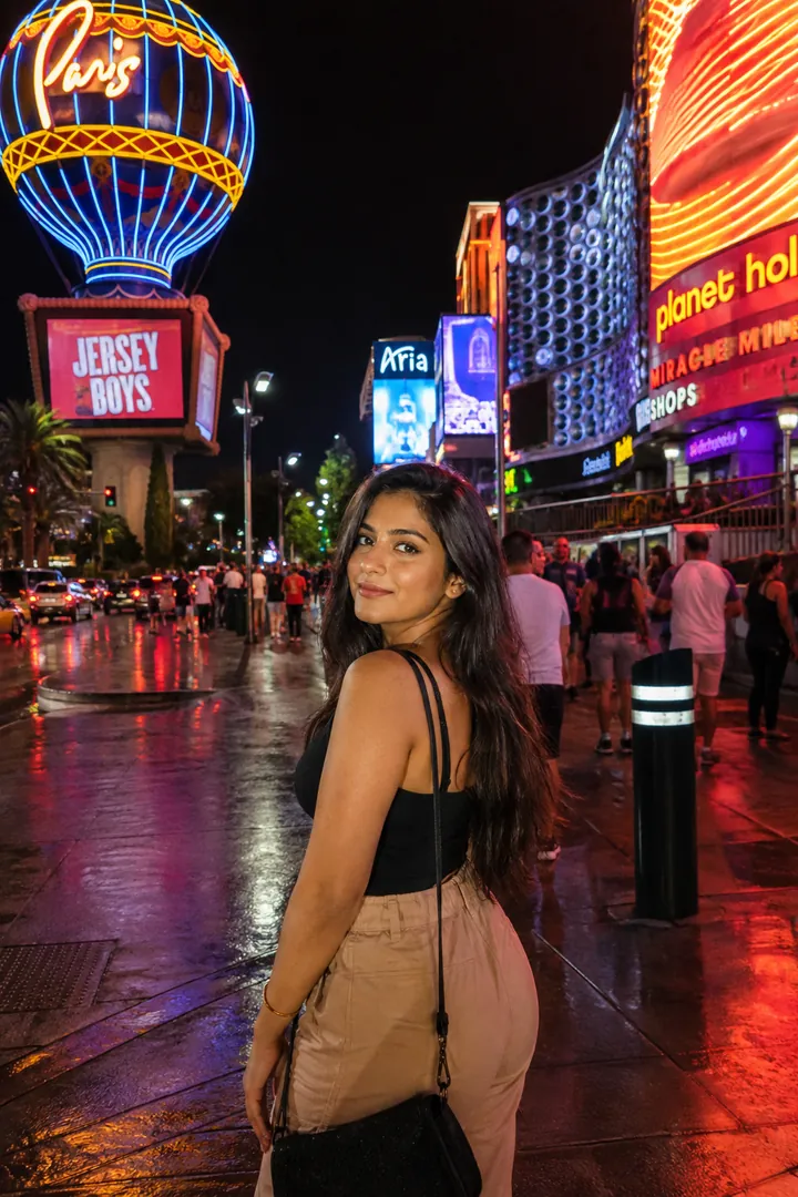 Las Vegas Neon Nights: AI World Cities & Landmarks photo effect