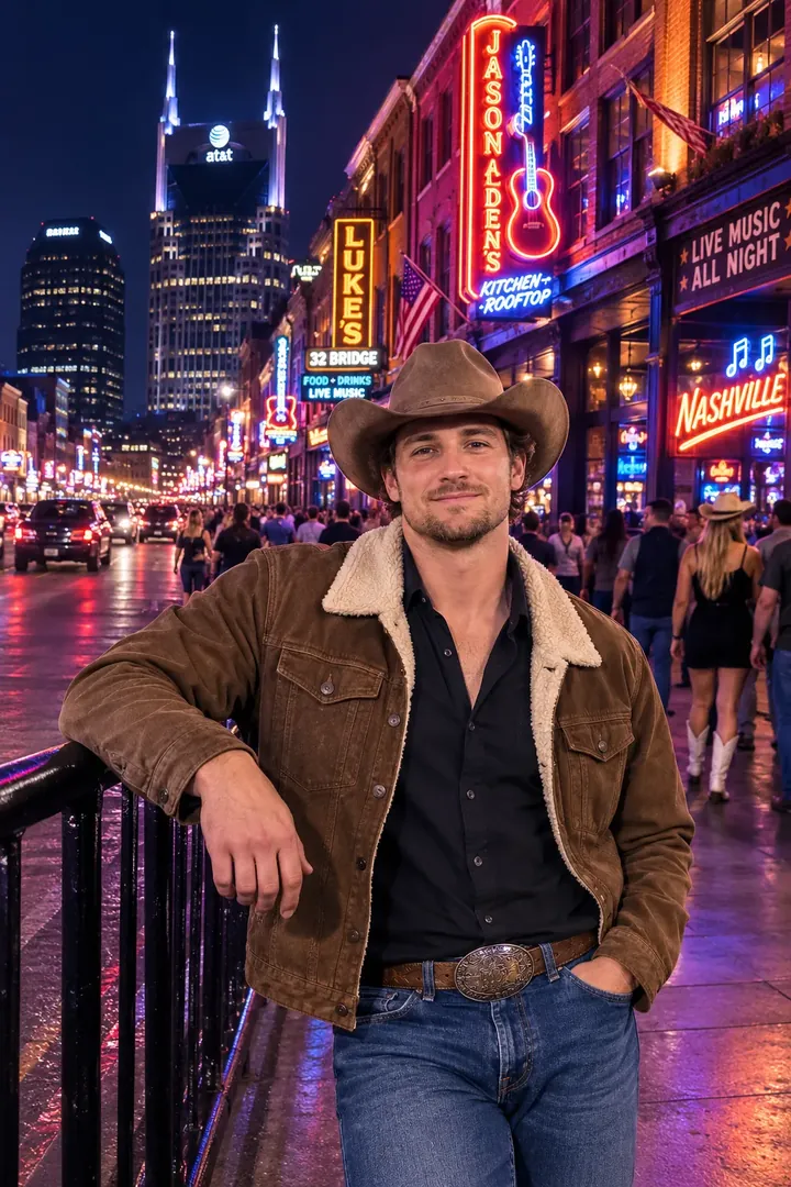 Nashville at Night: AI World Cities & Landmarks photo effect example 6
