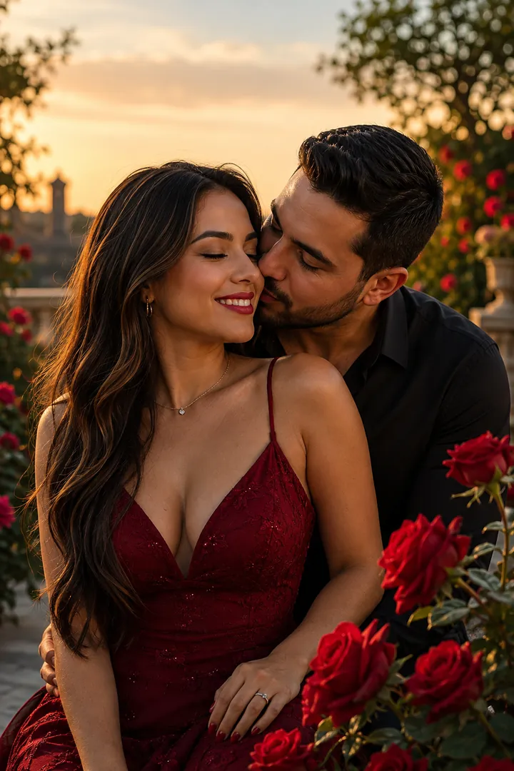 Valentine's Couple Portrait: AI Valentine's Day photo effect example 2