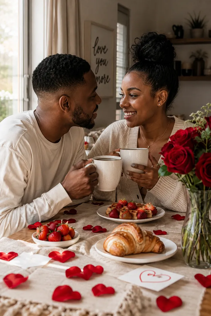 Cozy Valentine's Morning: AI Valentine's Day photo effect