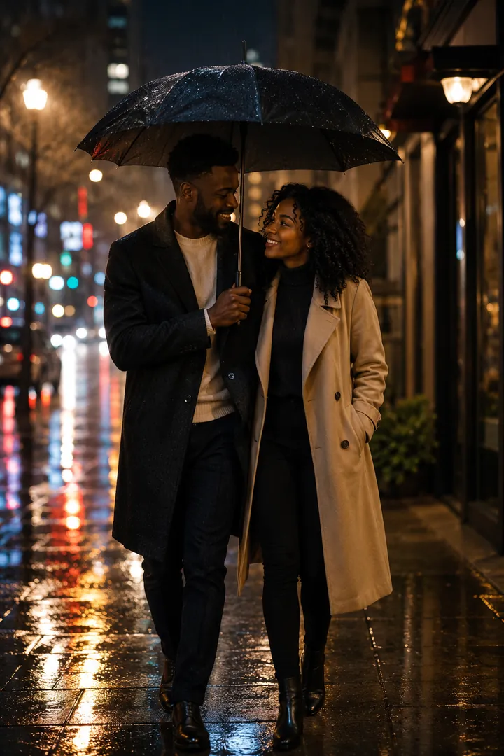 Rainy Day Romance: AI Valentine's Day photo effect