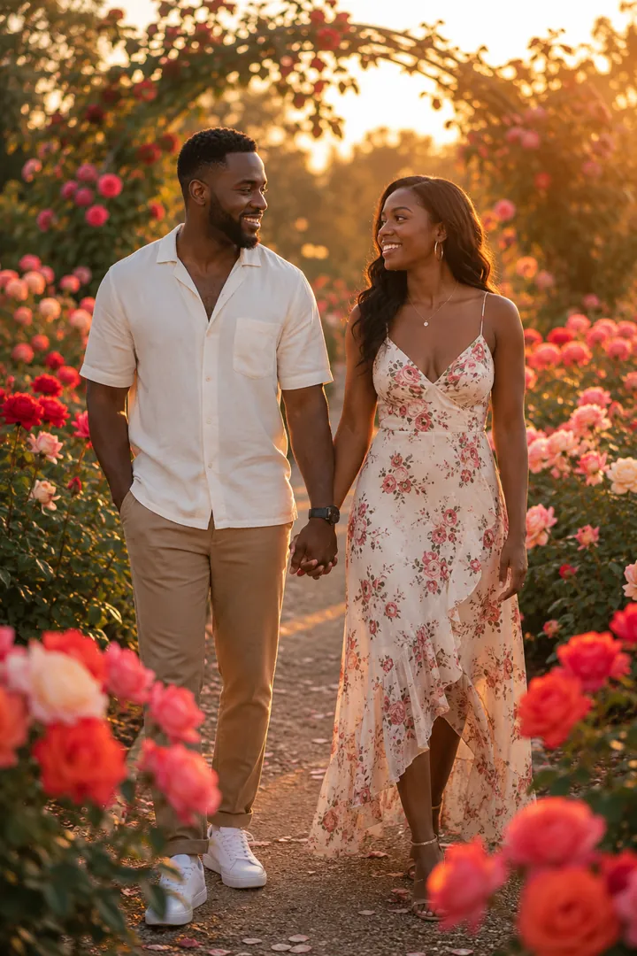 Rose Garden Romance: AI Valentine's Day photo effect example 2