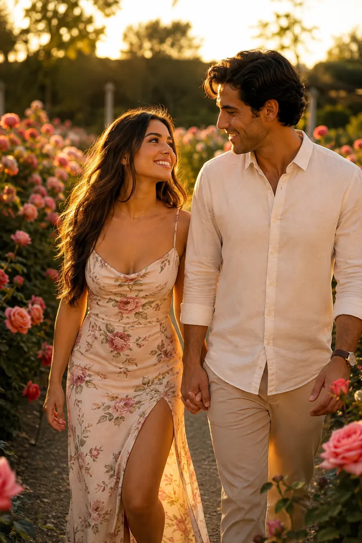 Rose Garden Romance: AI Valentine's Day photo effect