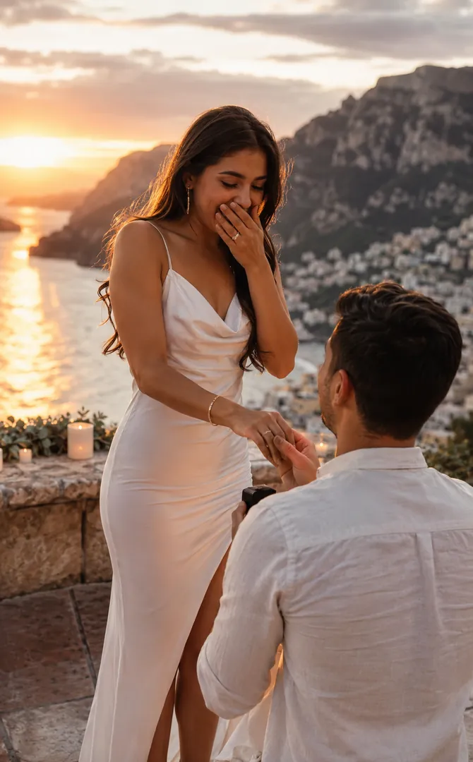 Sunset Proposal: AI Valentine's Day photo effect example 2