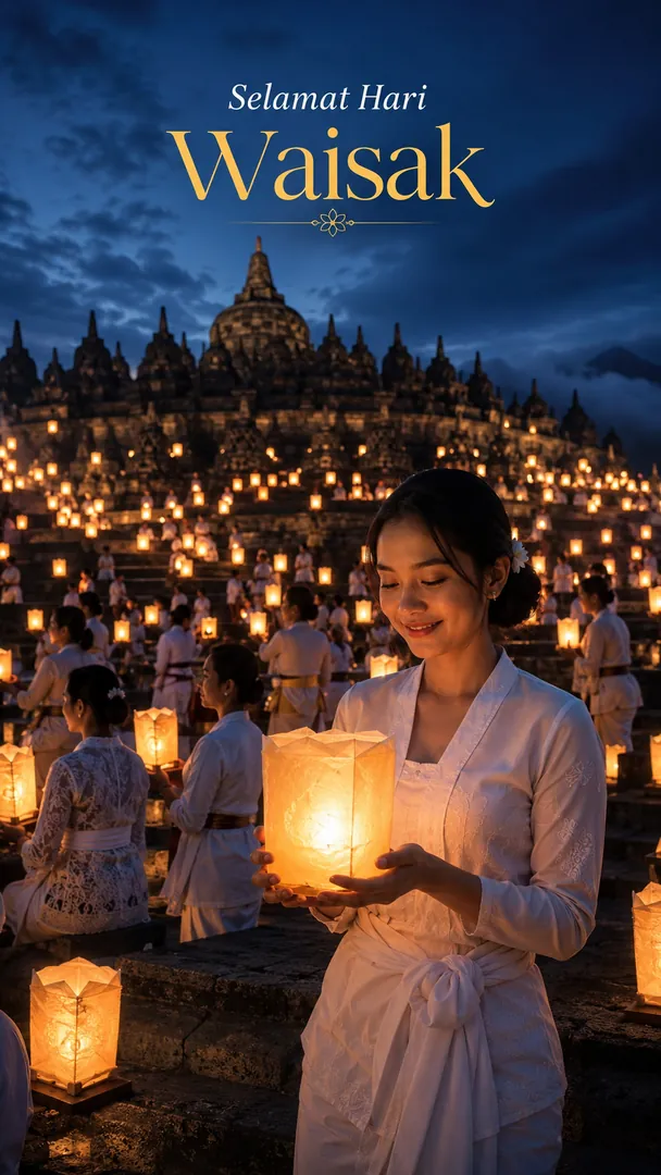 Waisak Lanterns and Imlek Streets: Celebration Photos With AI