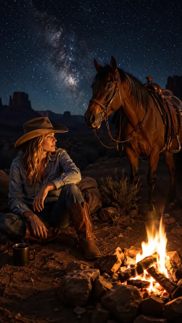 Cowboy Campfire: AI Western Cowboy photo effect