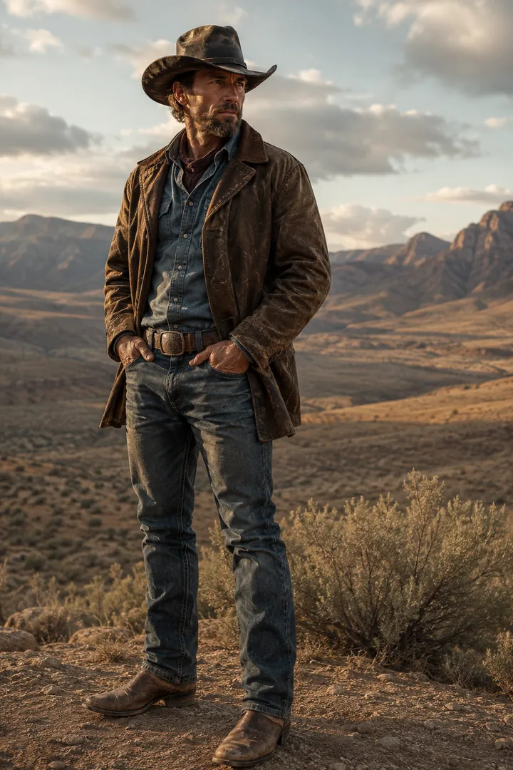 Classic Cowboy Portrait: AI Western Cowboy photo effect example 2