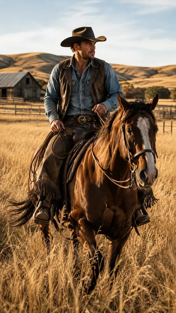 Cowgirl on the Ranch: AI Western Cowboy photo effect