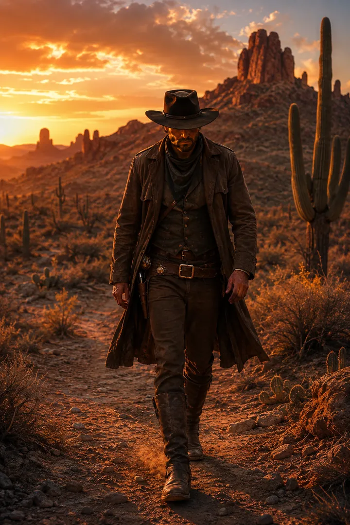 Wild West Desert: AI Western Cowboy photo effect example 2