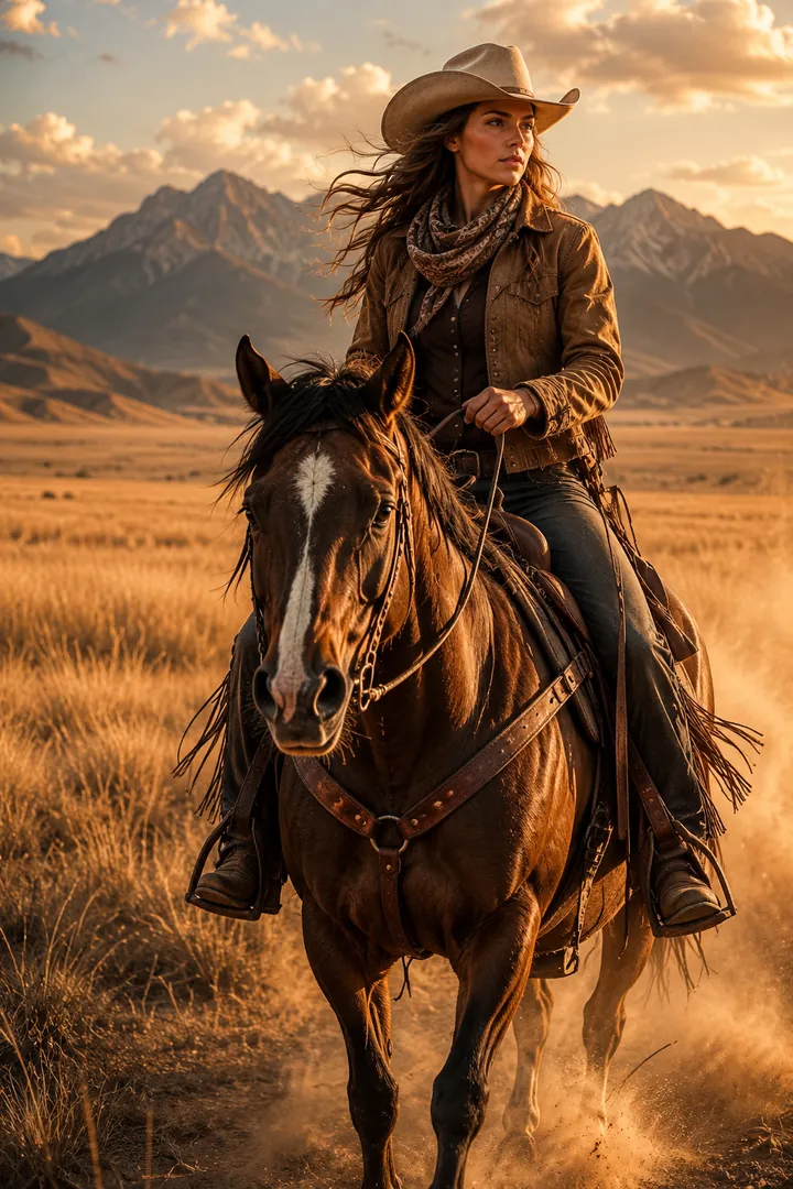 Cowboy on Horseback: AI Western Cowboy photo effect example 2