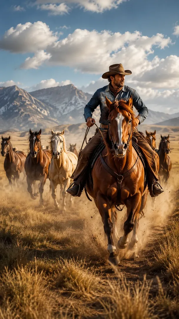 Wild Horse Ranch: AI Western Cowboy photo effect example 2
